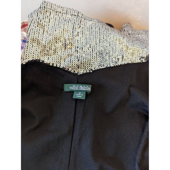 Wild Fable Silver Sequin Mini Dress With Spaghetti Straps & V-Neckline - Party/E - Picture 3 of 4